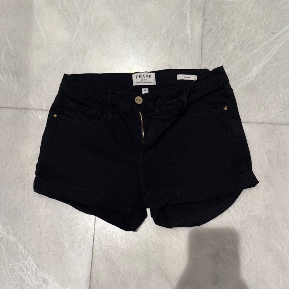 Frame Denim Women's Black Denim Shorts